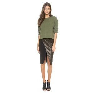 Alice + Olivia Venty Leather Cross Over Skirt